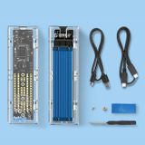  Orico TCM2-C3 ,Hộp đựng/Box ổ cứng M.2 PCIe NVMe trong suốt-tản nhiệt-USB 3.1-Tốc độ 10Gbps -dc4278 
