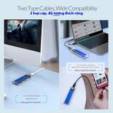  Orico TCM2-C3 ,Hộp đựng/Box ổ cứng M.2 PCIe NVMe trong suốt-tản nhiệt-USB 3.1-Tốc độ 10Gbps -dc4278 