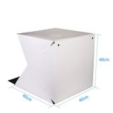  Hộp chụp ảnh sản phẩm 40x40x40cm tích hợp dàn đèn led 35 bóng nhiều màu nền và size 