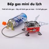  Bếp Gas Mini Du Lịch Xếp Gọn, Đánh Lửa Tự Động Hợp Kim Chống Gỉ Cao Cấp Tiện Lợi 