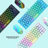  Bàn Phím Mini K61 LED RGB 10 Chế Độ Rainbow Cực Đẹp, Phím Bấm Êm, Thiết Kế Nhỏ Gọn, Dùng Cho Máy Tính, Laptop,PC -DC4746 