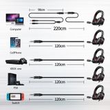  Tai nghe chụp tai Plextone G800 dây dù chống rối, Siêu nhẹ có mic rời, tương thích máy tính, điện thoại -dc4580 