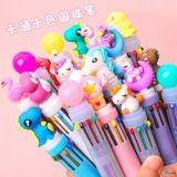  Bút bi nhiều màu 10 trong 1 cho học sinh đầu bấm hình thú dễ thương -dc4682 