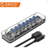  Hub chia 7 cổng USB 3.0 Orico F4U-U3 / F7U-U3-CR TRANSPARENT  Tốc độ truyền 5Gbp Loại trong suốt 