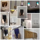  Kệ Dán Tường Để Remote, Đồ Dùng/ Giá Đỡ Sạc Điện Thoại - Có Móc Treo Giữ Dây Điện -dc4496 