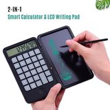  Máy tính cầm tay bỏ túi kèm bảng ghi chú 2 in 1 màn hình LCD tặng kèm bút cảm ứng pin sạc 