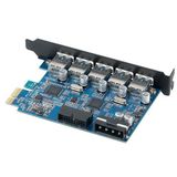  Card chuyển đổi Pcie to usb 3 0 7 Port USB 3.0 cho máy tính bàn ORICO PVU3502I DC689 