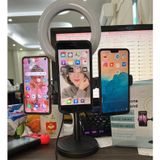  Đèn Livestream 3 in 1 Tích Hợp Giá Đỡ 3 Điện Thoại Có 3 Chế Độ Sáng, Kẹp Điện Thoại Để Bàn Quay Video -dc4761 
