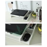  Bàn kê màn hình máy tính, Laptop đa năng bằng gỗ ghép tiện dung nghiêng 8 độ có khe tản nhiệt cao cấp (Trắng) 