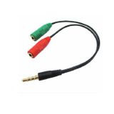  Cáp chia Audio 3.5mm ra mic và loa (Đen đỏ) -dc1014 