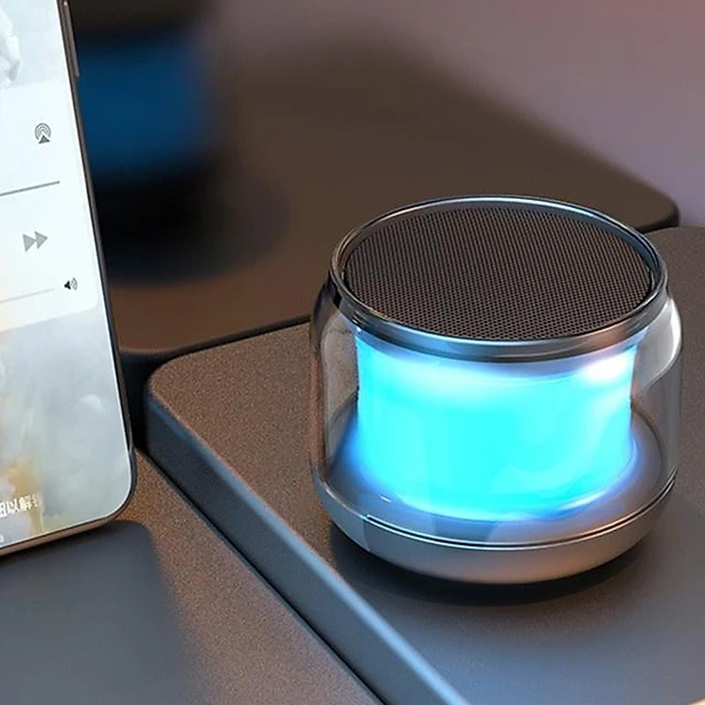 Mini Altavoz Bluetooth con Luces LED RGB - Mini Parlante Luces LED Bluetooth