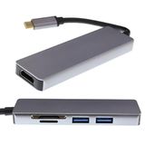  Cáp chuyển đổi từ TypeC sang HDMI  5 IN 1 Adapter USB 3.0 đầu đọc thẻ nhớ Type-c to HDMI hub typec -dc4978 