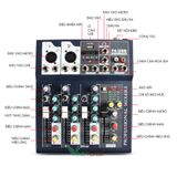  Bộ chộn âm thanh Mixer F4 Pro USB có Bluetooth bản nâng cấp tặng dây truyền nhạc ,Zắc 6.5 