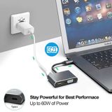 Đầu chuyển đổi Usb Type-C To USB-C HDMI độ phân giải 4K , VGA USB 3.0, 4 trong 1, hỗ trợ SS MHL 