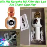  MÍC HÁT KÈM LOA BLUETOOTH M8 CÓ ĐÈN 