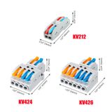  Cút nối dây điện nhanh KV 2 pha 2 cổng vào 2 cổng ra PCT-222 250v 32a 