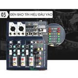  Bộ chộn âm thanh Mixer F4 Pro USB có Bluetooth bản nâng cấp tặng dây truyền nhạc ,Zắc 6.5 