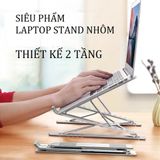  Giá đỡ laptop nhôm thiết kế thông minh 2 tầng điều chỉnh độ cao, gấp gọn ,nâng tản nhiệt laptop N8 