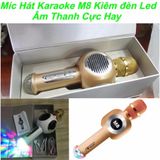  MÍC HÁT KÈM LOA BLUETOOTH M8 CÓ ĐÈN 