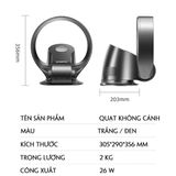  Quạt không cánh SKJ-CR309WD điều khiển từ xa 6 tốc độ điều chỉnh 180 độ phù hợp để bàn và treo tường 