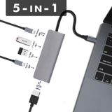  Bộ thiết bị Hub Cổng chia chuyển đổi đa năng USB Type-C 5 in 1 sang 5 Cổng HDMI 4K 60Hz/ USB 3.0/ Type-C/ PD -dc4825 