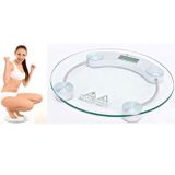  Cân sức khỏe - Cân điện tử hình tròn mặt kính cường lực tiện dụng Max 180kg(Trong suốt) -dc1899 