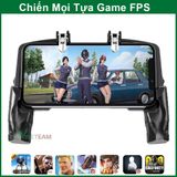  Tay cầm chơi game k21 - kèm nút bấm cho game PUBG, ROS, Free Fire..gắn điện thoại tiện lợi -dc3962 