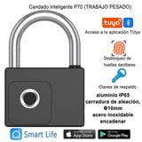  Khoá vân tay chống nước P70 sử dụng vân tay App mở khóa kèm 2 chìa khóa dự phòng -dc5103 