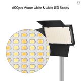  Đèn led quay phim 600/800 bóng 40W 3200-5600k 1 / 4 Inch có thể điều chỉnh độ sáng cho chụp hình chuyên nghiệp -dc4927 