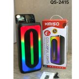  Loa bluetooth karaoke Xách tay Kimiso QS-2415 đèn led RGB bass không dây, tặng kèm mic hát có dây 