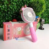  Quạt tích điện-Quạt mini Cầm Tay TAI GẤU cực đẹp - tiện lợi - đi học/đi làm/đi dạo phố có 3 chế độ gió pin khủng -dc3610 