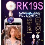  Ống lens RK19S hỗ trợ Selfie Cho điện thoại tích hợp đèn led 8 bóng -dc3082 