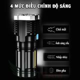  Đèn Pin Siêu Sáng Cầm Tay Chiếu Xa 4 Chế Độ Sáng Tiện Dụng, Có COB Đèn LED, Dùng pin Sạc ,Đèn Pin Mini 4 Bóng -dc4708 