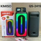  Loa bluetooth karaoke Xách tay Kimiso QS-2415 đèn led RGB bass không dây, tặng kèm mic hát có dây 