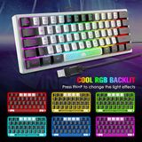  Bàn Phím Mini K61 LED RGB 10 Chế Độ Rainbow Cực Đẹp, Phím Bấm Êm, Thiết Kế Nhỏ Gọn, Dùng Cho Máy Tính, Laptop,PC -DC4746 
