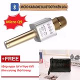  Micro hát Karaoke Q9 3 trong 1 (Vàng) tặng túi ví cầm tay da cá sấu siêu hot 
