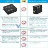  Thiết bị chuyển đổi Converter Quang sang âm thanh cao cấp DAC220 Coaxial to Audio R/F -dc3673 