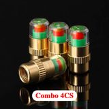  Bộ 4 van xe cảnh báo áp suất lốp xe ô tô xe máy lõi đồng cao cấp Nắp van cảm biến báo áp suất lốp 