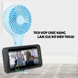  Quạt cầm tay Mini 4 Cánh Pin Sạc , 3 tốc độ gió, có đế giữ 3 chân năng động chắc chắn, nhựa ABS an toàn sức khoẻ -DC4011 