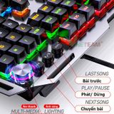 Bàn phím cơ giá rẻ k100 full size chuyên game cho gamer Pubg, Led rainbow 12 chế độ với 4 nút đa phương tiện -dc4389 