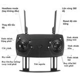  Máy bay Flycam mini giá rẻ E99 PRO 2 camera kép, Pin 1800mAh ,máy bay điều khiển từ xa 4 cánh drone 