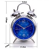  Đồng Hồ Để Bàn Báo Thức quả  chuông Inox kim trôi không gây ồn chuông to hẹn giờ đi học đi làm trang trí... -dc5005 
