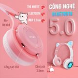  Tai Nghe Bluetooth MZ47, Tai Nghe Gắn Tai Mèo Dễ Thương, Phát Sáng Đèn Đầy Màu Sắc, Cực Kỳ Cute Hot 2022 -DC4751 
