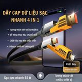  Cáp sạc bọc dù 4 trong 1 sạc nhanh PD 27W hỗ trợ sạc nhanh tiện lợi 
