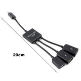  Cáp OTG Micro USB 3in1 kết nối điện thoại,máy tỉnh bảng,Tay cầm chơi game chân android 
