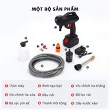  Máy rửa xe cầm tay cao áp chạy bằng pin sạc 48v - Súng rửa xe dùng cho gia đình có chế độ phun xương tạo bọt cao cấp 