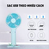  Quạt cầm tay Mini 4 Cánh Pin Sạc , 3 tốc độ gió, có đế giữ 3 chân năng động chắc chắn, nhựa ABS an toàn sức khoẻ -DC4011 