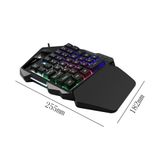  USB Wired Single Hand Gaming Keyboard Mix-color Backlit 35 Keys Keypad -dc3442 