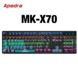  BÀN PHÍM CƠ CHUYÊN GAME APEDRA MK- X70 - LED ĐỔI MÀU USB 104 phím led RGB nhiều chế độ Swith blue -dc3019 