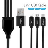  Cáp sạc đa năng Earldom 3 đầu Lightning - MicroUSB - Type-C hỗ trợ sạc nhanh sạc nhanh -dc2589 